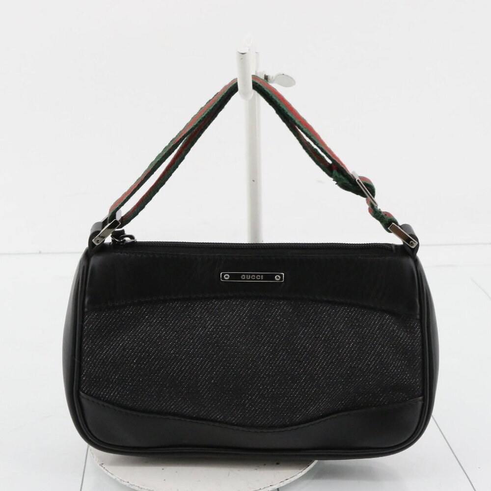 Gucci Vintage Denim Mini Web Pochette